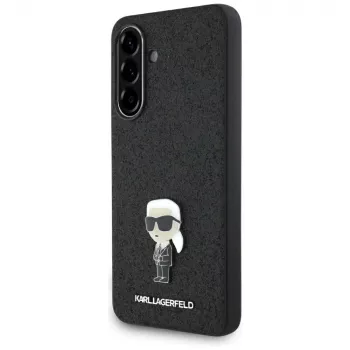 Capa Karl Lagerfeld Fixed Glitter Ikonik Logo Metal Pin para Samsung Galaxy A36 - preto