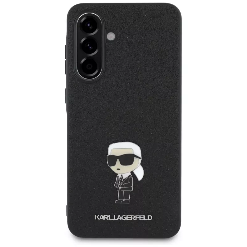 Capa Karl Lagerfeld Fixed Glitter Ikonik Logo Metal Pin para Samsung Galaxy A36 - preto
