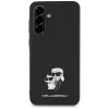 Capa Karl Lagerfeld Saffiano com logótipo K&C Metal para Samsung Galaxy A36, preto