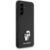 Capa Karl Lagerfeld Saffiano com logótipo K&C Metal para Samsung Galaxy A36, preto