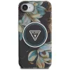 Capa MagSafe Guess IML Metal Glitter Flowers Triangle para Apple iPhone 16e (preto)