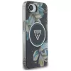 Capa MagSafe Guess IML Metal Glitter Flowers Triangle para Apple iPhone 16e (preto)