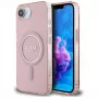 Capa MagSafe Guess IML Glitter Circle para iPhone 16e (rosa)