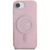 Capa MagSafe Guess IML Glitter Circle para iPhone 16e (rosa)