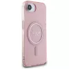 Capa MagSafe Guess IML Glitter Circle para iPhone 16e (rosa)