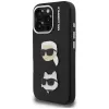 Capa KARL LAGERFELD FW Grained Karl & Choupette Heads Pins para iPhone 16 Pro Max, preto
