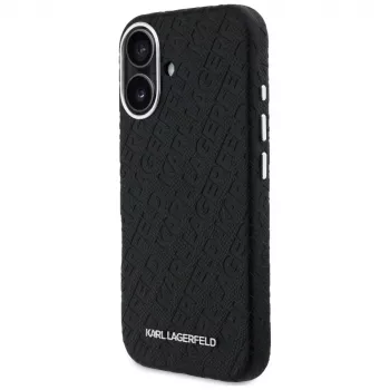 Karl Lagerfeld FW Stamped Karl capa MagSafe para iPhone 16, preta