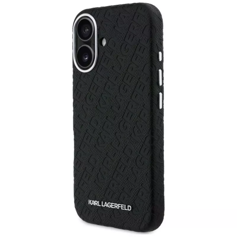 Karl Lagerfeld FW Stamped Karl capa MagSafe para iPhone 16, preta