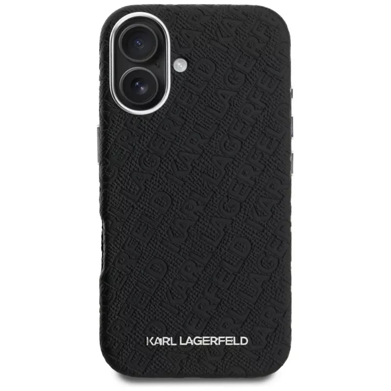Karl Lagerfeld FW Stamped Karl capa MagSafe para iPhone 16, preta