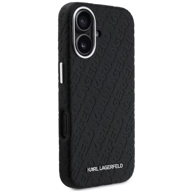Karl Lagerfeld FW Stamped Karl capa MagSafe para iPhone 16, preta