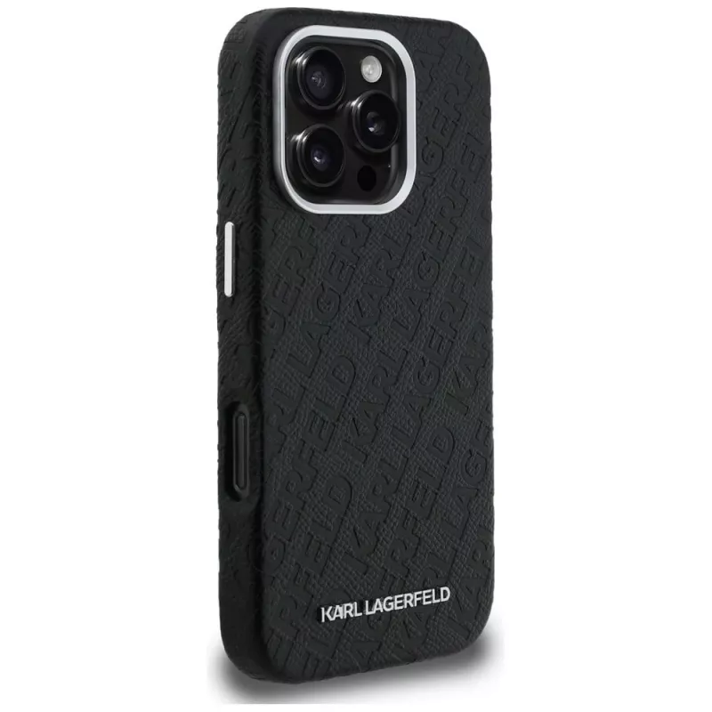 Capa MagSafe KARL LAGERFELD FW Stamped Karl para iPhone 16 Pro, preto