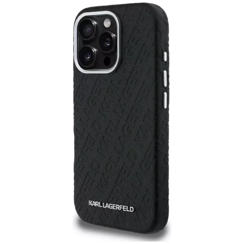 Capa MagSafe KARL LAGERFELD FW Stamped Karl para iPhone 16 Pro Max, preto