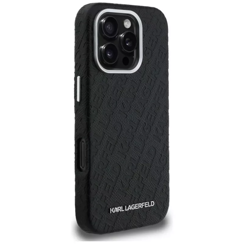 Capa MagSafe KARL LAGERFELD FW Stamped Karl para iPhone 16 Pro Max, preto