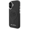 Capa MagSafe Karl Lagerfeld Initial & Metal Logo para Apple iPhone 16, preto