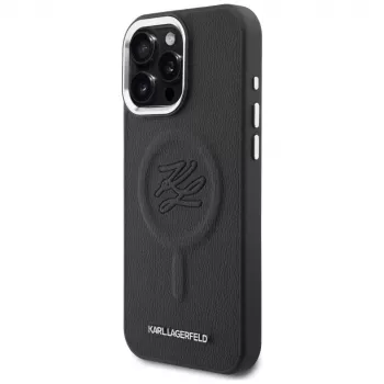 Capa MagSafe KARL LAGERFELD Embossed Ring Initials para Samsung Galaxy S26, preto