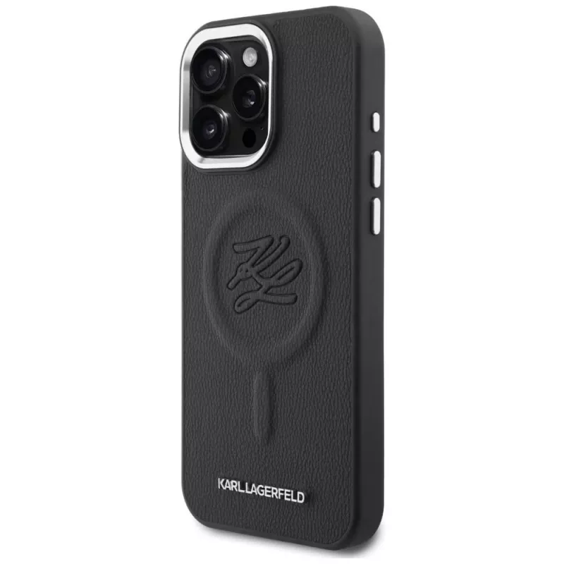 Capa MagSafe KARL LAGERFELD Embossed Ring Initials para Samsung Galaxy S26, preto