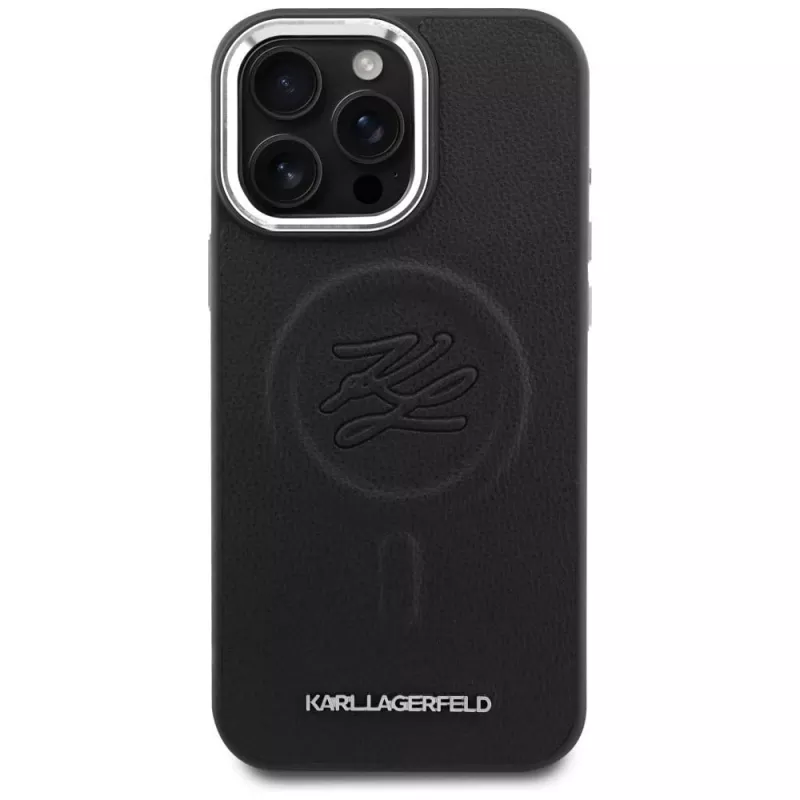 Capa MagSafe KARL LAGERFELD Embossed Ring Initials para Samsung Galaxy S26, preto