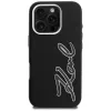 Capa Karl Lagerfeld FW Grained Signature Logo para iPhone 16 Pro, preto