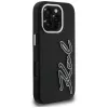 Capa KARL LAGERFELD FW Grained Signature Logo para iPhone 16 Pro Max, preto