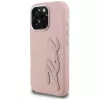 Capa rígida KARL LAGERFELD FW Grained Signature Logo para iPhone 16 Pro, rosa