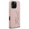 Capa rígida KARL LAGERFELD FW Grained Signature Logo para iPhone 16 Pro, rosa