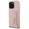 Capa KARL LAGERFELD FW Grained Signature Logo para iPhone 16 Pro Max, rosa
