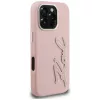 Capa KARL LAGERFELD FW Grained Signature Logo para iPhone 16 Pro Max, rosa