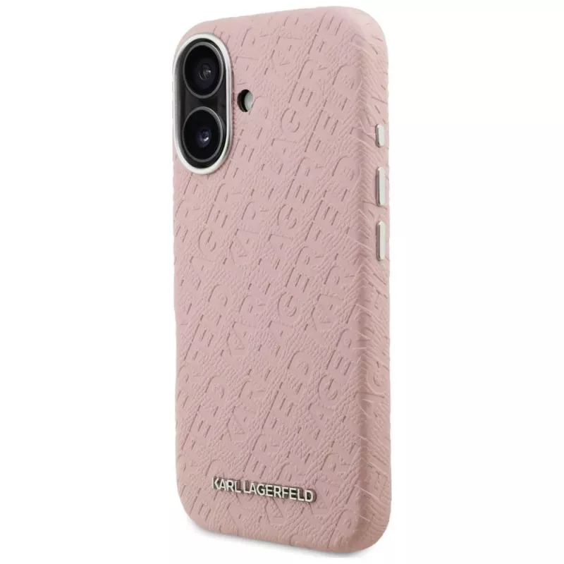 Capa MagSafe KARL LAGERFELD Stamped Karl para iPhone 16, rosa
