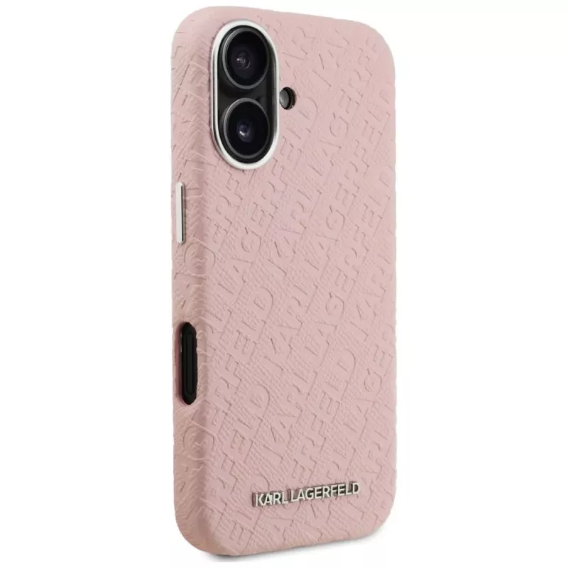 Capa MagSafe KARL LAGERFELD Stamped Karl para iPhone 16, rosa