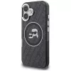 Capa MagSafe Karl Lagerfeld IML Glitter Karl & Choupette Heads Logo para iPhone 16, preto