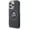 Capa MagSafe Karl Lagerfeld IML Glitter Karl & Choupette Heads Logo para Apple iPhone 16 Pro, preto