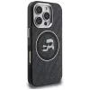 Capa MagSafe Karl Lagerfeld IML Glitter Karl & Choupette Heads Logo para Apple iPhone 16 Pro, preto