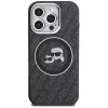 Capa MagSafe KARL LAGERFELD IML Glitter Karl & Choupette Heads Logo para iPhone 16 Pro Max, preto