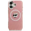 Capa MagSafe Karl Lagerfeld IML Choupette Head Logo para Apple iPhone 16, rosa