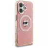 Capa MagSafe Karl Lagerfeld IML Choupette Head Logo para Apple iPhone 16, rosa