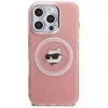 Capa MagSafe Karl Lagerfeld IML Choupette Head Logo para Apple iPhone 16 Pro, rosa