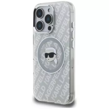 Capa MagSafe KARL LAGERFELD IML Karl Head Logo para Apple iPhone 16 Pro Max - cinzento