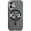 Capa MagSafe KARL LAGERFELD IML Glitter Karl & Choupette Sketch Logo para iPhone 16 preto