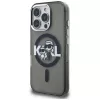Capa MagSafe Karl Lagerfeld IML Glitter Karl & Choupette Sketch Logo para iPhone 16 Pro Max preto