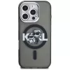 Capa MagSafe Karl Lagerfeld IML Glitter Karl & Choupette Sketch Logo para iPhone 16 Pro Max preto