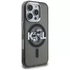 Capa MagSafe Karl Lagerfeld IML Glitter Karl & Choupette Sketch Logo para iPhone 16 Pro Max preto