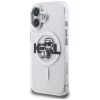 Capa MagSafe Karl Lagerfeld IML Glitter Karl & Choupette Sketch Logo para iPhone 16, transparente