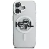 Capa MagSafe Karl Lagerfeld IML Glitter Karl & Choupette Sketch Logo para iPhone 16, transparente