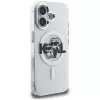 Capa MagSafe Karl Lagerfeld IML Glitter Karl & Choupette Sketch Logo para iPhone 16, transparente
