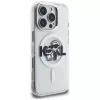 Capa MagSafe KARL LAGERFELD IML Glitter Karl & Choupette Sketch Logo para iPhone 16 Pro, transparente