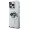 Capa MagSafe Karl Lagerfeld IML Glitter Karl & Choupette Sketch Logo para iPhone 16 Pro Max transparente