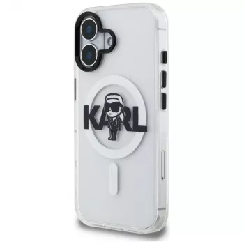 Capa MagSafe KARL LAGERFELD IML Karl Sketch Logo para iPhone 16, transparente