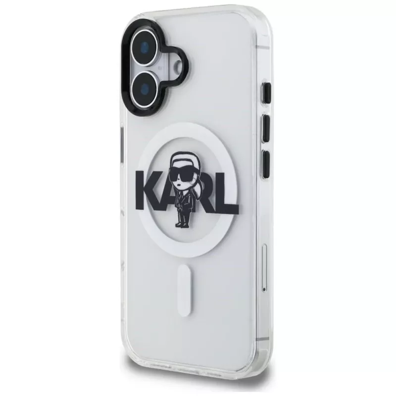 Capa MagSafe KARL LAGERFELD IML Karl Sketch Logo para iPhone 16, transparente