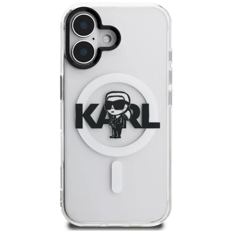 Capa MagSafe KARL LAGERFELD IML Karl Sketch Logo para iPhone 16, transparente