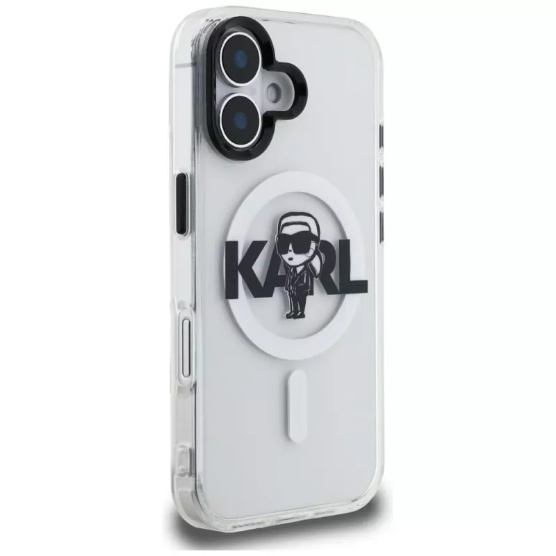 Capa MagSafe KARL LAGERFELD IML Karl Sketch Logo para iPhone 16, transparente